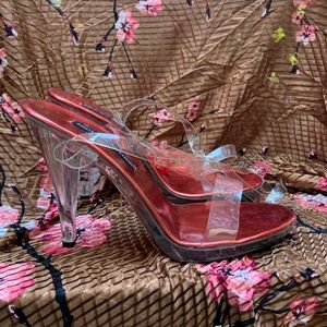 Wrap around ankle clear heels
